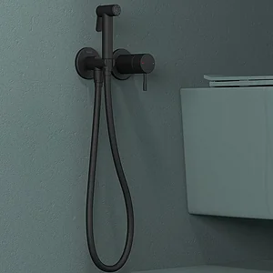 خلاط شطاف دفن تيسكا اطلس تيرا T 5738 اسود جسم الدفن والمقبض والشطاف بالخرطوم