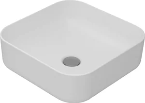 Sanipure Avona (Hermes) Square Countertop Basin, White, 39 cm with Fixing Set