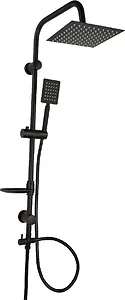 Global Standard Valencia GSS 3426 - 1 EBP 2 × 1 Shower Column with 150 cm Anti-Twist Chromalux Hose, Black