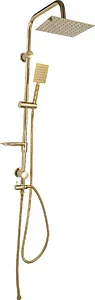 Global Standard Valencia GSS 3426 - 2 GP 2-in-1 Shower Column, Gold, with 150 cm Stainless Steel Hose