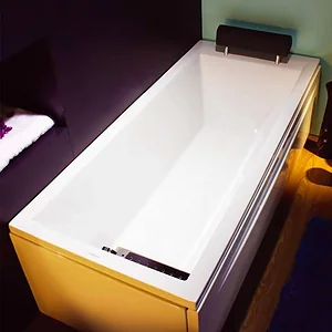 Milano Bathtub with Pillow & Strainer, 170 × 75 cm, White