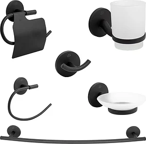 طقم اكسسوارات دريم DR 2100 B اسود استانلس ستيل عدد 6 قطع