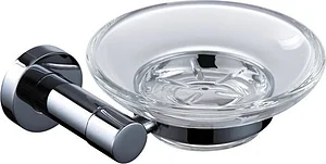 Gawad Fiorentina FIA-20011BRY Stainless Steel Soap Dish with Glass Tray, Matte Grey