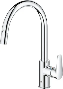 Grohe BauEdge 30536000 Pull-out Kitchen Mixer, 36 cm Height, Chrome