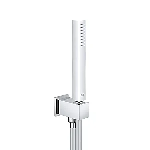 Grohe Euphoria Cube Concealed Shower Head Set, Chrome, 26405000, Square Wall Outlet with Holder, Shower Head and 125 cm Thermal Hose