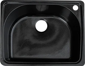 حوض مطبخ جرانيت هاي ستون HI 303 BS اسود استريس 43 × 56 سم بمجموعة الصرف 3 بوصة