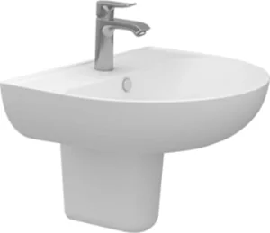 Sanipure Vega Basin with Wall-Hung Column, White, 60 cm