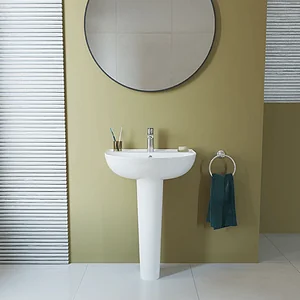 Sanipure Vega 230360 Basin 60 × 50 cm with Full Pedestal, Pergamon
