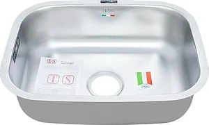 حوض مطبخ استانلس TS 6045 شفة فلات 45 × 60 سم سمُك 1 مم بمجموعة الصرف 3 بوصة