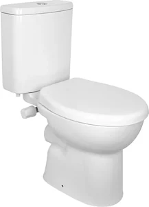 Sanipure Flora 228649 Toilet with Shower, Seat & Cover, Bottom Inlet Cistern with Chrome Flush Button, White