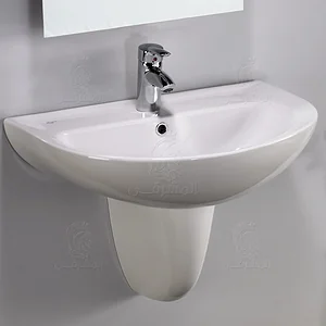 Ideal Standard Plan Basin with Half Pedestal, 65 cm, with Fixing Set, Pergamon