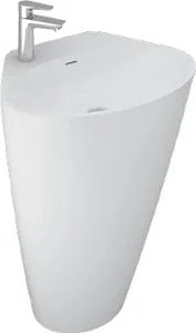 Sanipure Danube Floor-Standing Basin 0016005, 90 × 58 × 43 cm, with Overflow