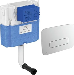 Ideal Standard ProSys Concealed Cistern without Frame R014767, 8 cm Thickness with Oleas M3 Flush Plate Chrome R0123AA
