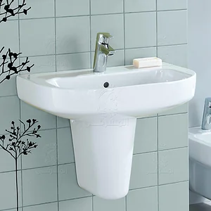 حوض بلايا J5013 مقاس 65 × 48 سم بالعامود المعلق (نصف ركبة) من أيديال ستاندرد ابيض