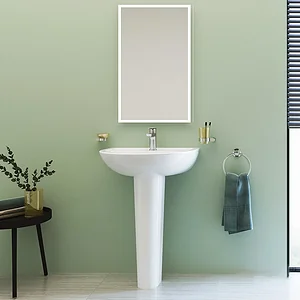 Sanipure Rosetta Basin 60 cm with Full Pedestal and Fixing Set, Pergamon