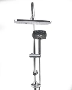 Favera OSS 024 K 2 × 1 Shower Column, Rectangular Head, Chrome, Turkish Made