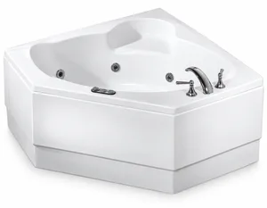 Duravit Miami Jacuzzi 115 × 115 cm, 1 Motor System, 8 Water Jets, Chrome, with Waste, Overflow, Panels and Frame