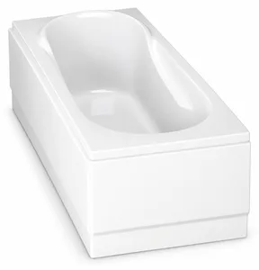 Duravit Niloplus 800560 Bathtub 150 × 70 × 36.5 cm, Front Panel Only with Frame, Pergamon