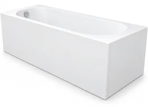 Sanipure Serena 0010073 Bathtub 160 × 75 cm, Front Panel Only with Frame, Pergamon