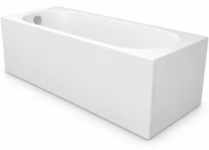Sanipure Serena Bathtub 0010075, 180 × 80 cm, Front Panel Only with Frame, White