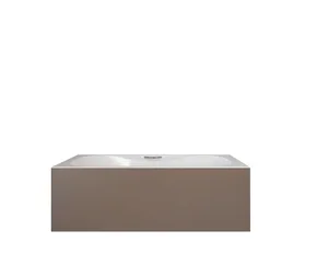 Sanipure Garda 0010035 One-Piece Bathtub with Handles, 150 × 75 cm, Greige