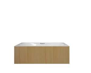 Sanipure Garda 0010035 One-Piece Bathtub with Handles, 150 × 75 cm, Elm
