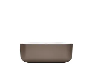 Sanipure Bali 0010013 One-Piece Bathtub with Panel, 80 × 170 cm, Greige (00100131101)
