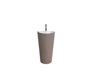 Sanipure Onda Floor Basin 0016001 with Overflow, 90 × 48 × 50 cm — Mocha (001600125)