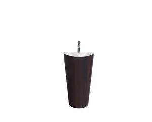 Sanipure Onda Floor Basin 0016001 with Overflow, 90 × 48 × 50 cm — Walnut Mottled (001600131)
