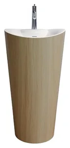Sanipure Onda One-Piece Freestanding Floor Basin 0016001 with Overflow, 90 × 48 × 50 cm — Elm (001600135)