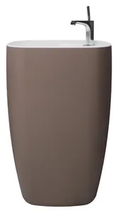 Sanipure Gardner One-Piece Freestanding Floor Basin 0016000 with Overflow 90 × 57 × 44 cm, Color: Mocha (001600025)