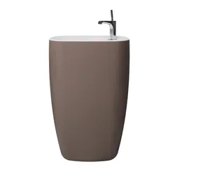 Sanipure Gardner Floor Basin 0016000 with Overflow 90 × 57 × 44 cm, Color: Mocha (001600025)