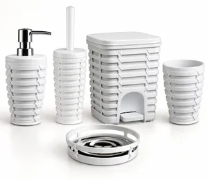 Primanova Palm 5-Piece Accessories Set, Code SAS06, Turkish White