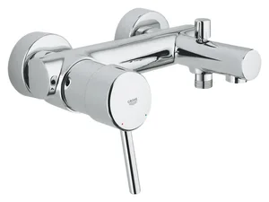 Grohe Concerto 32211001/3221110F Single Lever Bath Mixer with Automatic Diverter and 46 mm Ceramic Cartridge, Chrome