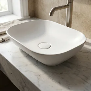 Eros Above-Counter Basin 60 cm without Mixer Hole, Pergamon