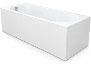 Serena Bathtub 160 × 75 cm with Front Panel, White