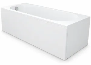 Serena Bathtub 160 × 75 cm, with Front Panel + Side Panel, White