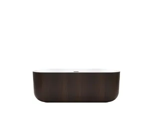 Sanipure Bali 0010013 One-Piece Bathtub with Panel 170 × 80 cm, Walnut Molt