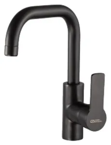 خلاط حوض طويل يد واحدة قنطرة مربعة ماسورة متحركة بدون فيداج GSL 1075 - ND -BP سكاى Black