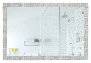 Aldo 6013 01 Mirror, Linen Grey F 302, Size 80 × 60 cm