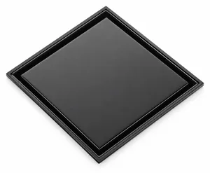 صفاية استانلس ستيل برقبة بلاستيك 20 × 20 بوشين بغطاء سادة FD-61-DB بيورا بلاك