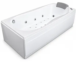 Duravit Dallas Jacuzzi 170 × 75 cm, 2 Systems 2 Motors, 8 Water Jets and 16 Air Jets, Chrome with Waste, Overflow, Pillow, Sides and Frame, Left Drain, White