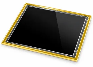 بيبة ستانلس ستيل برقبة بلاستيك مقاس 15 × 15 زجاج اسود باطار ذهبى  FD-GB-15