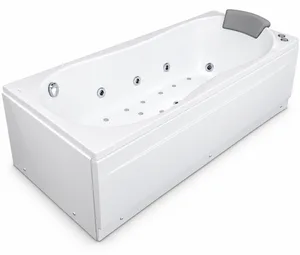 Duravit Dallas Jacuzzi 170 × 75 cm, 2 Systems 2 Motors, 8 Water Jets and 16 Air Jets, Chrome with Waste, Overflow, Pillow, Front Panel + Small Right Side, Left Drain, White