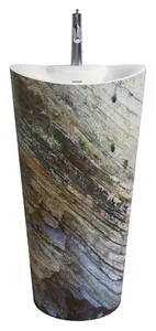 Sanipure Onda One-Piece Freestanding Floor Basin, 90 × 48 × 50 cm with Overflow, Urbica Color