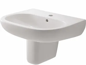 حوض With Wall-Hung Pedestal Duravit ديكود Pergamon 55 cm بطقم التثبيت