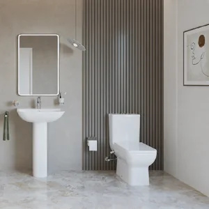 طقم حمام هانزجروهي جريك تيد Q White كومبنيشن كامل وحوض 55 With Full Pedestal