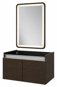 وحدة حمام خشب دانيال الترا وود بيرو نورمال 5590 Dark Brown 55 cm 2 ضلفة بالمراة ليد