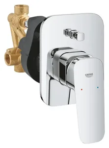 خلاط بانيو دفن 2 مخرج Grohe كيوبو 1017760000 Polished Chrome بالمحول شامل جسم الدفن
