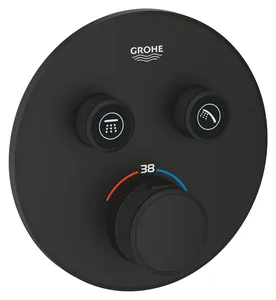 وش خلاط بانيو دفن 2 مخرج Grohe جروثيرم سمارت كنترول ثيرموستات دائري 29507KF0 فانتوم Matte Black